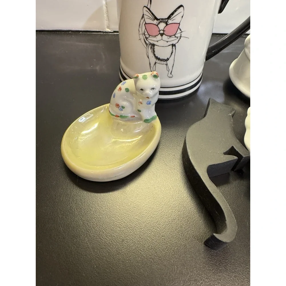 Kitten Kitty Cat Lot Of‎ 5 Figurines Dish Cup Shelfsitter Cat Lady Starter Kit